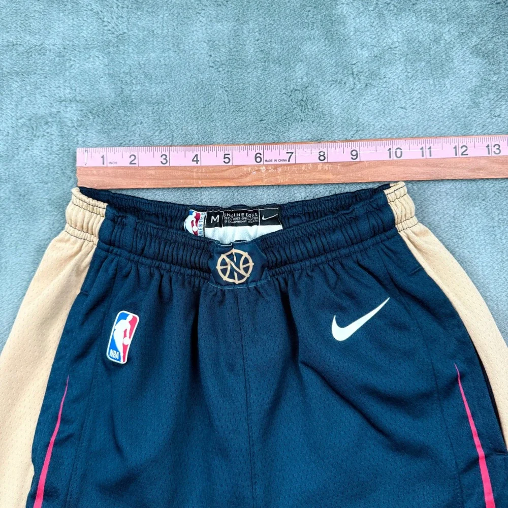 Nike New Orleans Pelicans NBA Basketball Shorts Kids Medium Navy Blue Gold